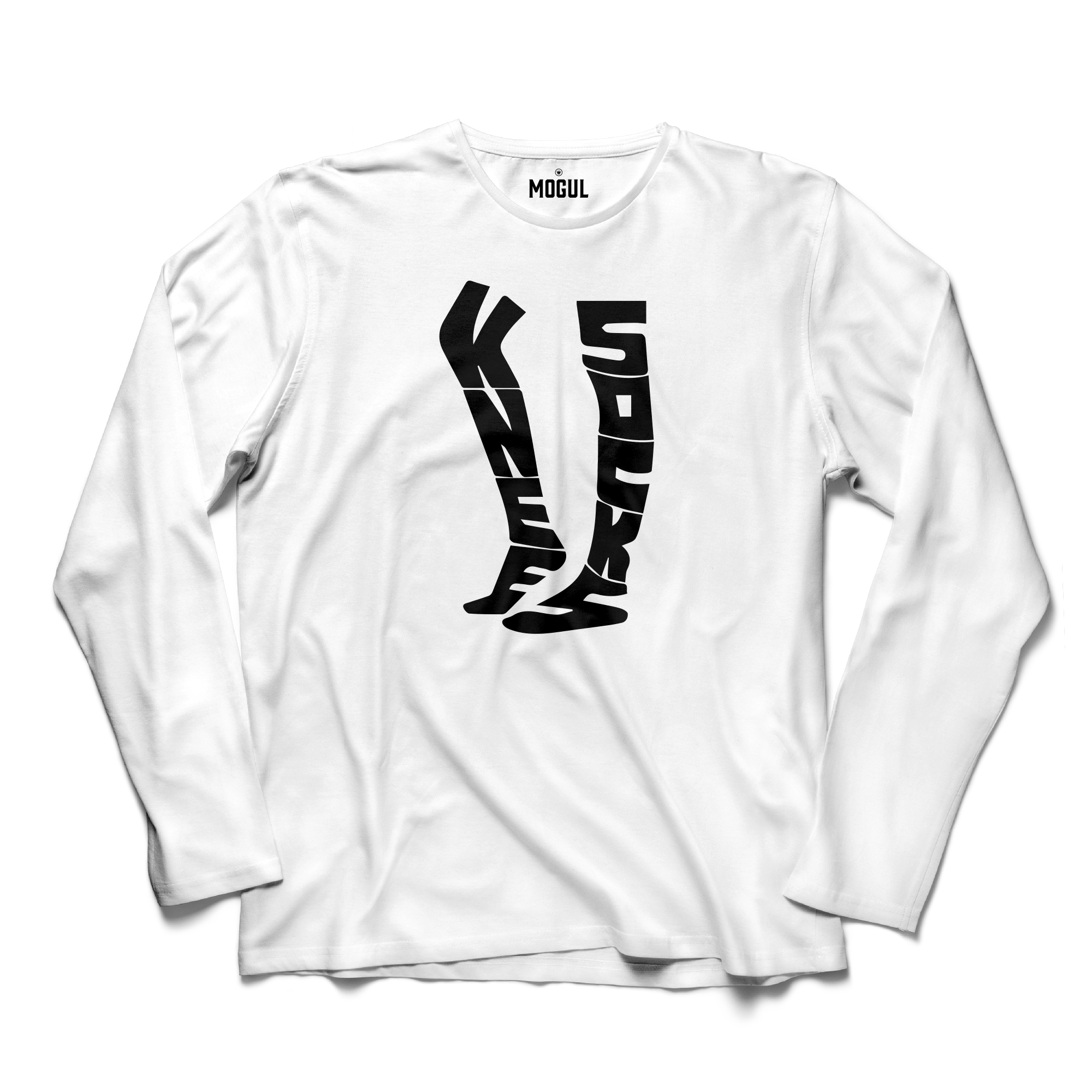 Mogul Arctic Monkeys Knee Socks Unisex Cotton Crewneck Full Sleeves Tee White